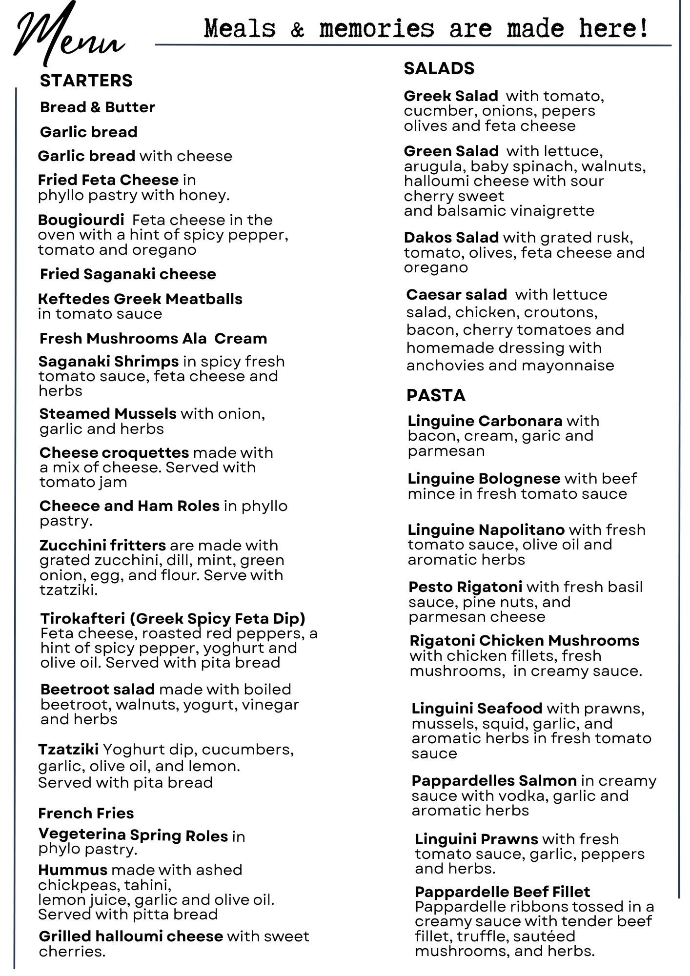 Target Taverna Greek Menu