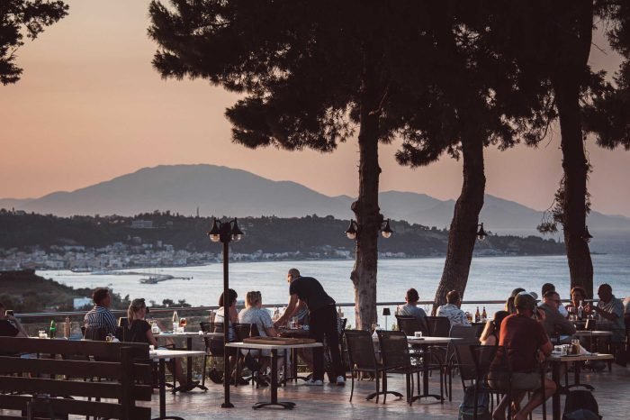 Target Restaurant siting area on the hill of Argassi Zakynthos