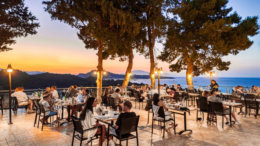 Table with view on the hill of Argassi Zakynthos